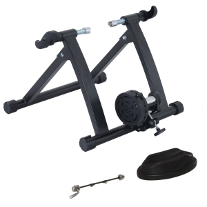 HOMCOM Rolo de Bicicleta para Treinamento Dobrável com Resistência Magnética para Rodas de 26-28 Polegadas Suporte de Treinamento para Bicicleta Casa Interior 54,5x47,2x39,1cm Preto