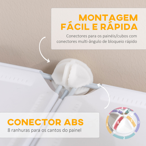 HOMCOM Armário Modular de Plástico Armário Modular com 6 Cubos Organizador de Roupas Sapatos Brinquedos 75x37x73cm Branco - Image 4