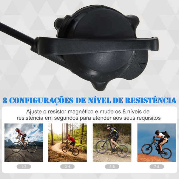 HOMCOM Rolo de Bicicleta com Resistência Ajustável de 8 Níveis 77x56x47,5 cm Azul - Image 4