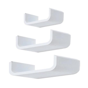 HOMCOM Conjunto de 3 Prateleiras Flutuantes 60/45/30x15x10 cm Prateleiras de Parede para Armazenamento de Livros Fotos Decoração para Sala de Estar Corredor Dormitório Branco