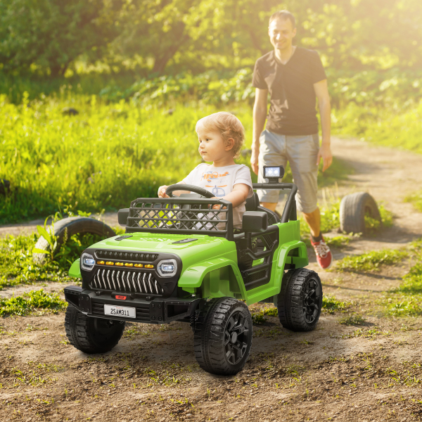AIYAPLAY Carro Elétrico para Crianças Carro Elétrico Infantil UTV 12V com Velocidade Ajustável USB e Faróis  95x62,5x65 cm Verde - Image 2