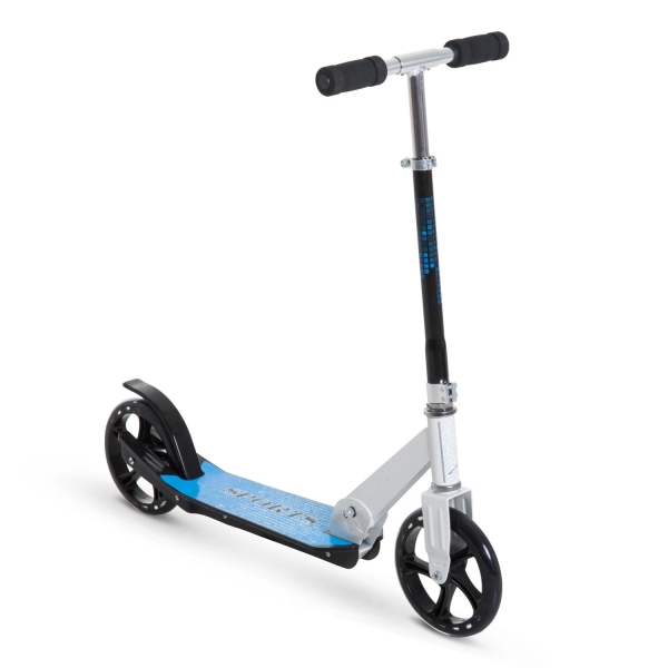 HOMCOM Trotinete para Crianças Scooter Dobrável Guiador Regulável Quadro Alumínio Leve e Estável Carga 100kg Branca - 68x34x60-73,5cm