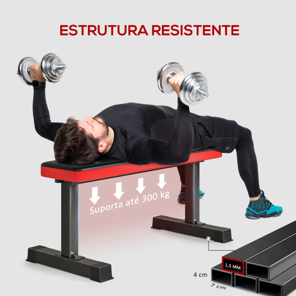 SPORTNOW Banco de Musculação Banco de Abdominais para Treino de Corpo Completo e Casa Ginásio 106x26x48 cm Preto - Image 4