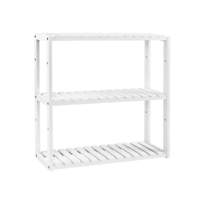 Prateleira de bambu SONGMICS BCB13W, altura ajustável, prateleira de 3 níveis, 60 x 15 x 54 cm, para banheiro, parede, cozinha, livros, branca