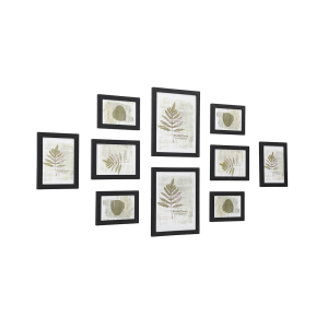 Conjunto de 10 molduras para fotos SONGMICS - Duas de 20 x 25 cm (8" x 10"), Quatro de 13 x 18 cm (5" x 7"), Quatro de 10 x 15 cm (4" x 6"), Preto RPF310H