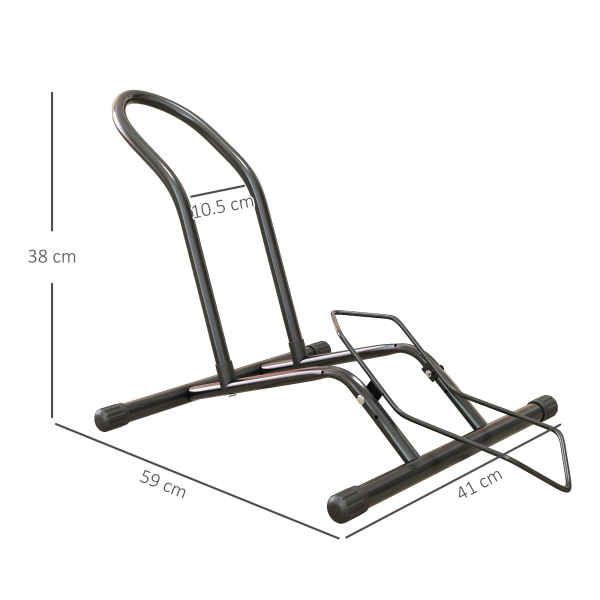 SPORTNOW Estacionamento para Bicicletas Suporte para Bicicletas de Aço para Interior e Exterior 59x41x38 cm Preto - Image 3