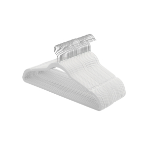 SONGMICS Veludo, Cabide para Jaquetas, Resistente, Gancho Giratório 360°, Plástico ABS, Metal, Branco, 43,5 x 0,6 x 22,5 cm