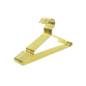 Pacote com 20 cabides de metal resistentes da SONGMICS, cromados, resistentes à ferrugem, compactos, duráveis, 42 cm, dourados CRI044G01