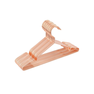 SONGMICS CRI45R-20 20 peças Cabides de metal dourado rosa para roupas infantis/bebês 35 cm, cabides de arame de metal forte para guarda-roupas de bebê, economizador de espaço com borda entalhada