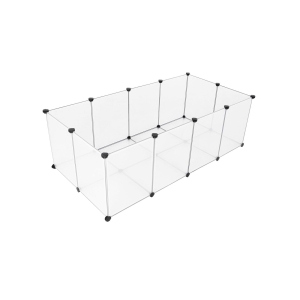 Cercadinho para animais de estimação SONGMICS, cercado e gaiola para porquinhos-da-índia com piso, recinto interno de plástico transparente faça você mesmo para hamsters, coelhos, ouriços, habitat de exercícios para pequenos animais, branco LPC02W