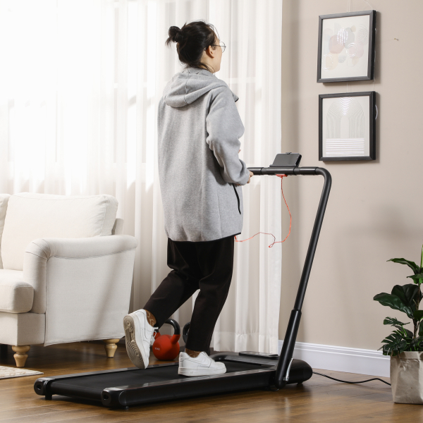 SPORTNOW Passadeira Dobrável 2 em 1 com Velocidade 12km/h Superfície de Corrida 36x105 cm e Controlo Remoto 135x65x105 cm Preto - Image 2