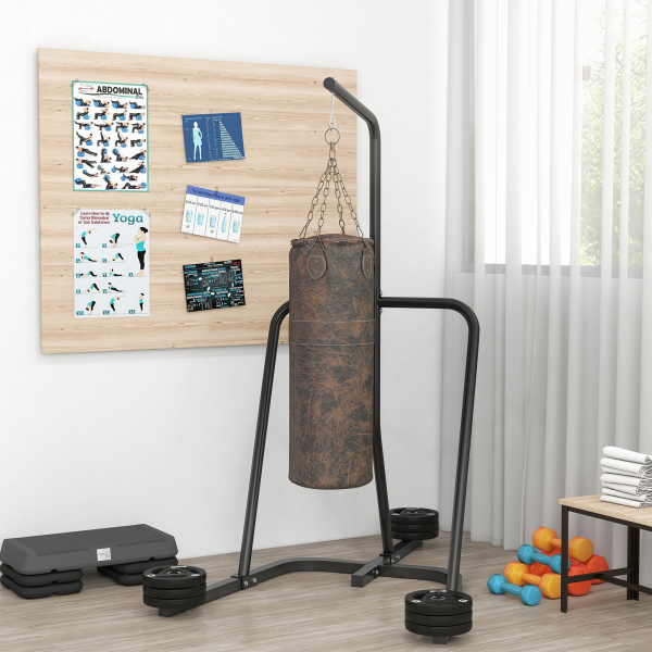 SPORTNOW Suporte Saco de Boxe com Estrutura de Aço Carga 60 kg para Bolas de Velocidade Treino em Ginásio Casa 160x115x208 cm Preto - Image 2