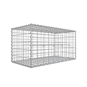 SONGMICS Gabião GGB155 Cesto de pedra, cesto de gabião, cerca de arame, com 5 x 10 cm, malha fina, aço inoxidável galvanizado, 100 x 50 x 50 cm, decoração de jardim, parede de plantas, prata