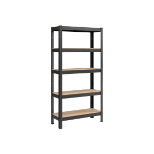 Unidade de prateleiras de aço SONGMICS de 5 níveis, montagem sem parafusos, unidade de prateleiras de garagem, capacidade de carga de 650 kg, 30 x 75 x 150 cm, preta, GLR030B21