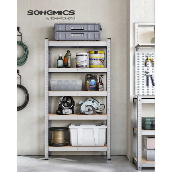 Estante 5 níveis aço, 650 kg, 30 x 75 x 150 cm, prateada - Image 2