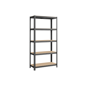 Estante 5 níveis, estrutura em aço, montagem sem ferramentas, carga ~875 kg, 40 x 90 x 180 cm, cor cinzenta