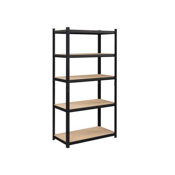 Estante 5 níveis, aço, montagem sem ferramentas, ~875 kg, 40 x 90 x 180 cm, cor preta
