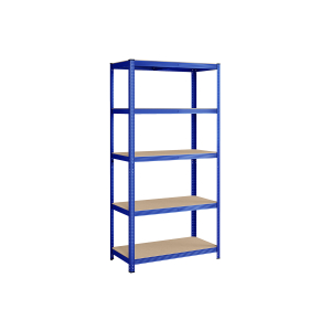 Estante 5 níveis, aço, montagem sem ferramentas, ~600 kg, 50 x 100 x 200 cm, cor azul