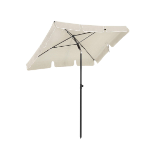 Guarda-sol retangular para varanda SONGMICS 2 x 1,25 m, proteção FPS 50+, proteção solar inclinável, cobertura revestida de PA, bolsa de transporte, terraço de jardim, base não incluída, bege GPU025M01