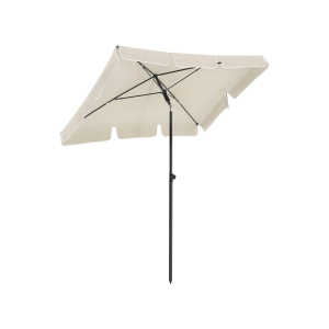 Guarda-sol retangular para varanda SONGMICS 1,8 x 1,25 m, proteção FPS 50+, proteção solar inclinável, cobertura revestida de PA, bolsa de transporte, terraço de jardim, base não incluída, bege GPU180M01