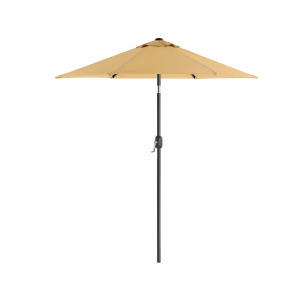 Guarda-sol de jardim SONGMICS de 197 cm, FPS 50+, proteção solar, inclinação de 30° em 2 direções, manivela para abertura e fechamento, para jardins externos, piscina, varanda e pátio, base não incluída, cinza-claro GPU202K01