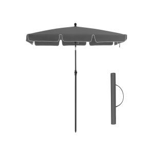 Guarda-sol retangular para varanda SONGMICS 2 x 1,25 m, proteção FPS 50+, proteção solar inclinável, cobertura revestida de PA, bolsa de transporte, terraço de jardim, base não incluída, cinza GPU25GY