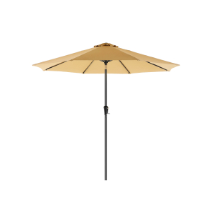 Guarda-sol de jardim SONGMICS de 290 cm, FPS 50+, proteção solar, inclinação de 30° em 2 direções, manivela para abertura e fechamento, para jardins externos, piscina, varanda e pátio, base não incluída, cinza-claro GPU30BRV1