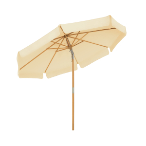 Guarda-sol de jardim SONGMICS de 3 m, octogonal, com proteção solar, haste e nervuras de madeira, mecanismo de inclinação, base não incluída, para varanda, terraço, jardim ao ar livre, bege GPU32BE