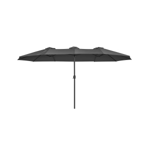 Guarda-sol SONGMICS 460 x 270 cm, guarda-sol de dupla face, extra grande para jardim e pátio, cobertura dupla para proteção solar, proteção FPS 50+, manivela, para terraços de jardim ao ar livre, sem base, cinza GPU36GY