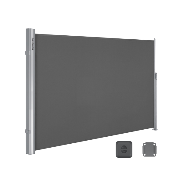 SONGMICS 180 x 300 cm Toldo lateral para varanda e terraço, Certificado de TÜV SÜD GS, Proteção de intimidação, Proteção solar, Persiana lateral, Gris antracita, GSA180G