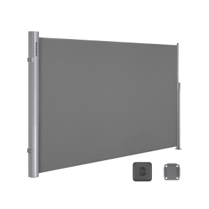 SONGMICS 1,8 x 3,5 m (A x C), toldo lateral para varanda, pátio, terraço e jardim, com montagem no piso, proteção de privacidade, proteção solar, persiana lateral, cinza GSA185G01