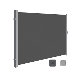 SONGMICS 180 x 350 cm (A x C), Toldo lateral para varanda e terraço, proteção de privacidade, proteção solar, persiana lateral, cinza esfumaçado GSA185G02