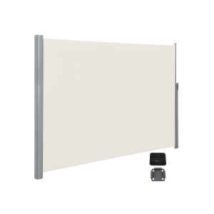 SONGMICS 200 x 400 cm (A x C), Toldo lateral para varanda e terraço, proteção de privacidade, proteção solar, persiana lateral, bege GSA204E01