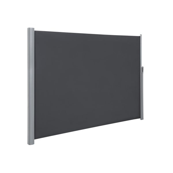SONGMICS 200 x 400 cm (A x C), Toldo lateral para varanda e terraço, proteção de privacidade, proteção solar, persiana lateral, cinza esfumaçado GSA204G01