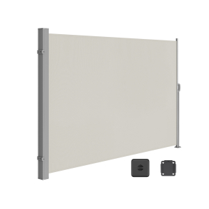 SONGMICS 200 x 350 cm (A x C), toldo lateral para varanda e terraço, proteção de privacidade, proteção solar, persiana lateral, bege GSA205E02