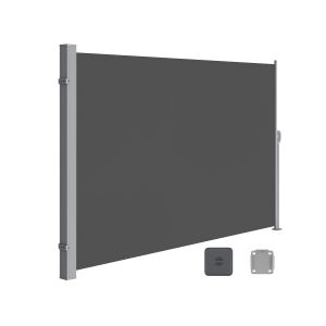 SONGMICS 200 x 350 cm (A x C), toldo lateral para varanda e terraço, proteção de privacidade, proteção solar, persiana lateral, cinza esfumaçado GSA205G02
