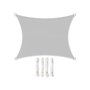 SONGMICS Guarda-sol de 2 x 3 m, resistente à água até 1000 mm, 93% de proteção UV, em poliéster resistente a rasgos, à prova de intempéries, para jardim, pátio, terraço, camping, cinza claro GSH23QY