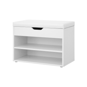 Banco para sapatos com tampa articulada e assento almofadado | VASAGLE | 60 x 30 x 44 cm | branco matte | LHS20WT.