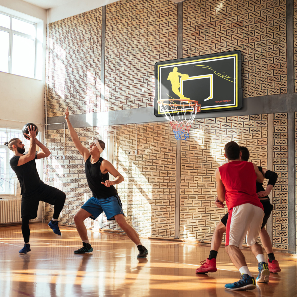 SPORTNOW Tabela de Basquetebol de Parede para Interior Exterior Tabela de Basquetebol para Adultos 110x90x70 cm Preto e Amarelo - Image 2
