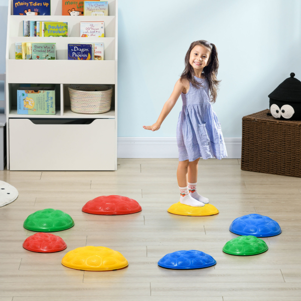 ZONEKIZ Conjunto de 8 Pedras de Equilíbrio Empilháveis com Base Antiderrapante para Equilíbrio e Promover a Coordenação Multicor - Image 2