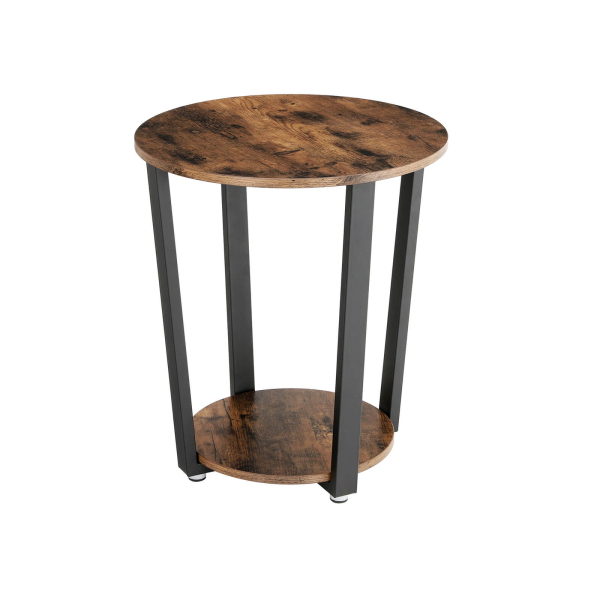Mesa lateral redonda com estrutura de aço para sala de estar | VASAGLE | 50 x 36 x 57 cm | antique|black | LET57X.
