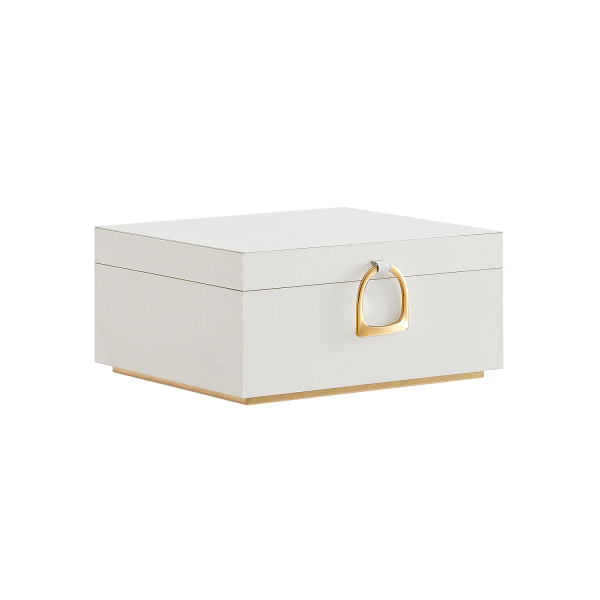 SONGMICS Joyero de 2 capas, organizador de joyas com asa, bandeja extraível para joyas, almacenamiento de joyas, efeito flotante, 8,1 x 9,4 x 4,3 pulgadas, ideia de regalo, regalos de Navidad, cor branca JBC165W01