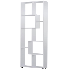 HOMCOM Estante Vertical Multifuncional com 8 Prateleiras Largas 70x24x178cm Branco