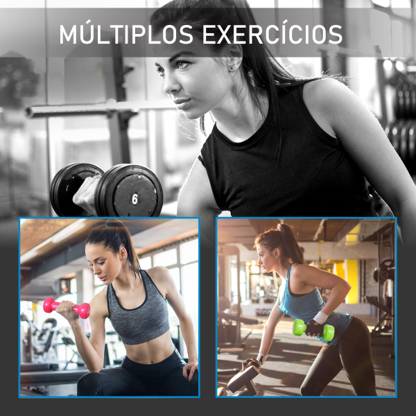 HOMCOM Jogo de 8 Halteres Hexagonais 4 Pares 2kg 1,5kg 1kg 0,5kg com Revestimento Pesos para Exercícios em Casa Academia Aço Multicolor - Image 4