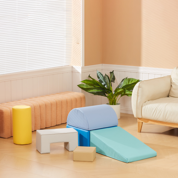 AIYAPLAY Conjunto de 6 Blocos de Espuma para Crianças Blocos de Construção Brinquedo de Aprendizagem para Escalar e Gatear Multicor - Image 2