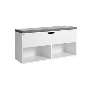 Banco para sapatos com compartimentos abertos e fechados | VASAGLE | 100 x 30 x 48 cm | branco | LHS21WT.