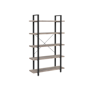 Estante 5 níveis, estável, cor greige/preto, montagem fácil, estilo industrial