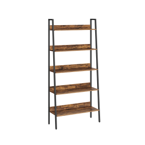 Estante VASAGLE, prateleira tipo escada, 4 níveis, prateleiras de armazenamento independentes, para escritório, sala de estar, quarto e cozinha, estrutura de aço, montagem simples, industrial, marrom rústico e preto ULLS108B01