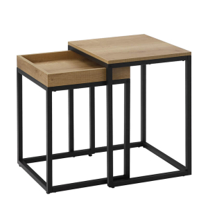 Mesa de centro industrial estreita com estrutura de metal estável para sala de estar VASAGLE