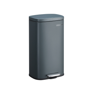 Lixeira de cozinha SONGMICS, lixeira com pedal de 30 L com balde interno de plástico, tampa, fechamento suave, controle de odores, cinza esfumaçado LTB03GS